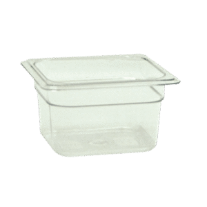 Food Pan, Clear, 1/6 Size, 4" Deep