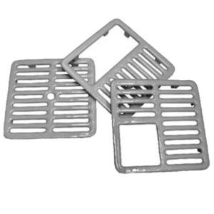 Floor Drain Grate, 1/2 Size, Enameled Steel, White